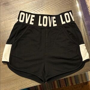 No Boundaries Black Athletic Shorts with Love Waistband.  Juniors Size 3-5